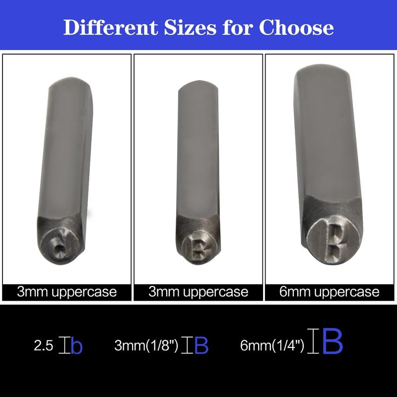 DkOvn Metal Stamping Kit, 6mm Number and Letter Stamp Set, Include Artistic Font Uppercase, Number Punch and Heart Design Stamp - Image 2